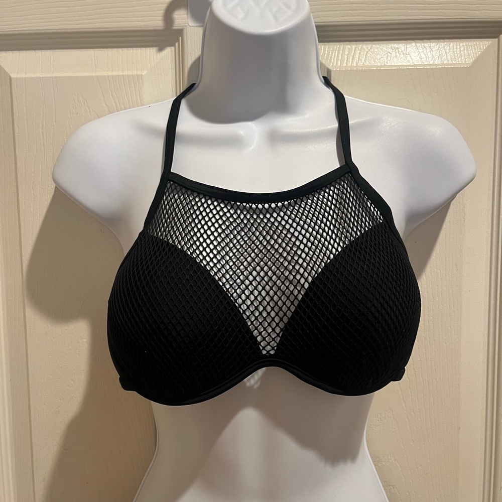 Chic Black Mesh Bikini Top